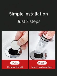 1入組按類型防蟲防異味排水篩檢程式帶彈跳芯 - 銀色 - 查看 5