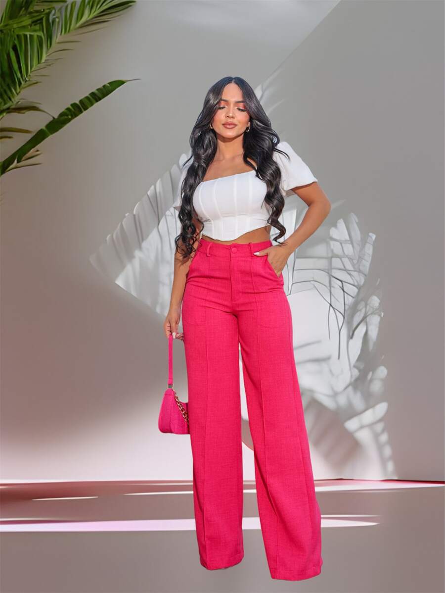 Women Pants - Màu Hồng Tươi - Xem 1
