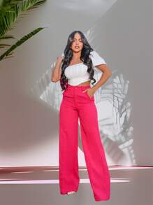 Women Pants - Màu Hồng Tươi - Xem 4