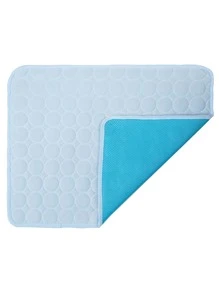 Summer Pet Solid Color Round Pattern Anti-skid Ice Silk Mat - Baby Blue - View 6