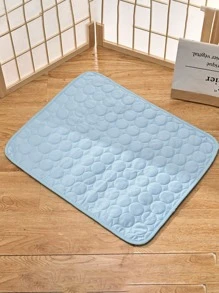 Summer Pet Solid Color Round Pattern Anti-skid Ice Silk Mat - Baby Blue - View 5