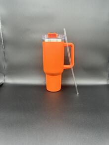 橙色304不銹鋼40oz/1200ML大容量手柄杯車載汽車杯冰杯戶外運動保溫杯咖啡杯水杯野營瓶 - 橘色 - 查看 3