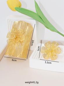 1pc Metal Dubai Saudi Arabia Style Gold Bangle With Ring For Women, Girls, Party And Wedding - Gold - View 4