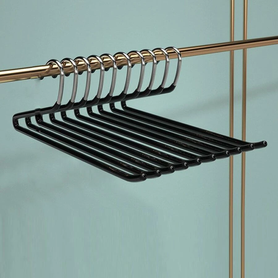 5入組Z形防滑加厚衣架使用 - 黑色 - 查看 1
