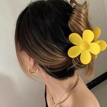 6入組女士甜美風花朵形狀髮爪適用於每天使用 - 彩色 - 查看 4