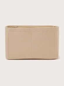 氈布手提包有拉鏈的錢包整理袋，手提袋整理器，背包整理器，學校用品老師禮物，返校老師用品 - 米色 - 查看 6