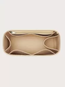 氈布手提包有拉鏈的錢包整理袋，手提袋整理器，背包整理器，學校用品老師禮物，返校老師用品 - 米色 - 查看 4