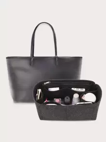 Purse Organizer Insert Felt Bag Organizer With Zipper Handbag Tote Shaper For Saint PM Tote Bag Gift Bag Present Organiser School Supplies Teacher Gifts Back To School Teacher Accessories
