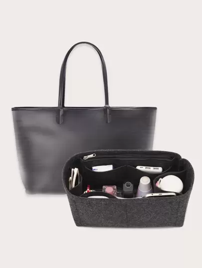 منظم للحقيبة ذو سحَّاب من القماش الأبيض ، منظم حقيبة اليد لحقيبة PM تشكيل حقيبة التسوق هدية ، منظم مدرسي ، هدايا المعلم ، إكسسوارات المعلم ، عودة للمدرسة