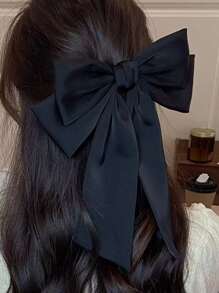 1pc Extra Large Bowknot Hair Clip - Black - View 2
