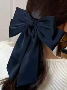 1pc Extra Large Bowknot Hair Clip - Black - View 3