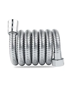 1pc 1.5M Stainless Steel Plumbing Hose, Modern Silver Explosion-proof Shower Hose For Bathroom - Silver - View 3