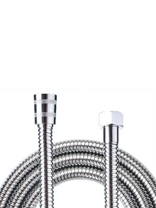 1pc 1.5M Stainless Steel Plumbing Hose, Modern Silver Explosion-proof Shower Hose For Bathroom - Silver - View 4