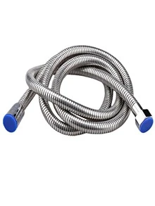 1pc 1.5M Stainless Steel Plumbing Hose, Modern Silver Explosion-proof Shower Hose For Bathroom - Silver - View 1