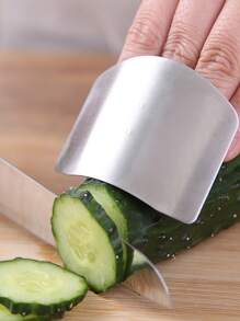 2pcs Finger Guard For Chopping, Thumb Protector, Single Finger Cover - Silver - View 1