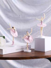 3 件粉色跳舞女孩装饰小雕像，适合桌面最佳礼物 - 彩色 - 查看 1