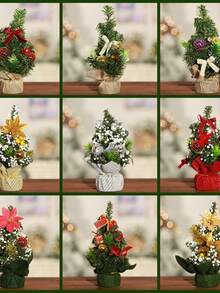 1pc Mini Christmas Tree Desk Decoration For Christmas - Multicolor - View 2
