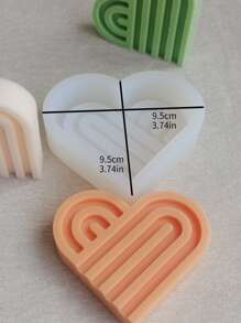 1 件彩虹心形硅胶模具，适用于 DIY 蜡烛、香薰香皂、石膏装饰品和树脂工艺品 - 白色 - 查看 7