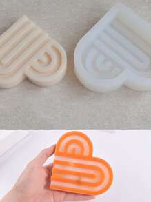 1 件彩虹心形硅胶模具，适用于 DIY 蜡烛、香薰香皂、石膏装饰品和树脂工艺品 - 白色 - 查看 6