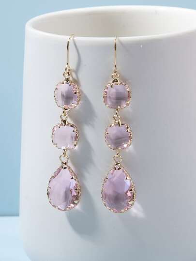 زوج أنيق من حلقات الأذن المطلية بالمعدن ذات حواف نقية من الزجاج الشفاف، متوفرة باللون الذهبي والفضي والوردي والأسود وألوان أخرى، أقفال أنيقة لاستخدامها في الحفلات والهدايا والاستخدام اليومي