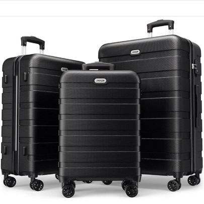 Luggage Sets 3 Piece PC ABS Hardside Lightweight Suitcase with 4 Universal Wheels TSA Lock Carry On 20 24 28 Inch Dark Blue