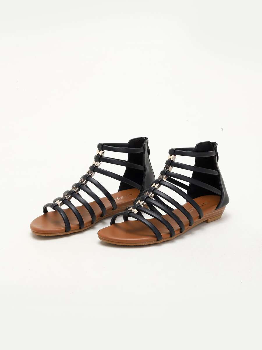 夏天女士防水台跟涼鞋帶厚下裝和中等跟,休閒和多用途女士們鞋 - 黑色 - 查看 1