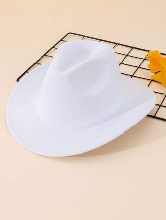 1入組西部牛仔帽帶寬邊緣適用於戶外遊玩,登山,禮品,中性,素色