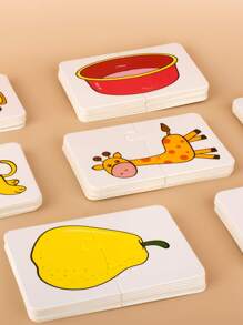 Christmas Decoration 32pcs Montessori Matching Game Cards, Cartoon Puzzle Toys, Colorful Shape Cognition Training Educational Learning Cards - Multicolor - View 5