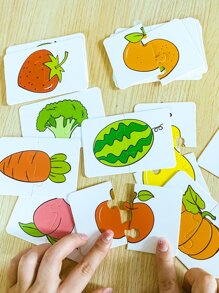 Christmas Decoration 32pcs Montessori Matching Game Cards, Cartoon Puzzle Toys, Colorful Shape Cognition Training Educational Learning Cards - Multicolor - View 3