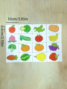 Christmas Decoration 32pcs Montessori Matching Game Cards, Cartoon Puzzle Toys, Colorful Shape Cognition Training Educational Learning Cards - Multicolor - View 7