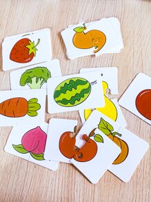 Christmas Decoration 32pcs Montessori Matching Game Cards, Cartoon Puzzle Toys, Colorful Shape Cognition Training Educational Learning Cards - Multicolor - View 4