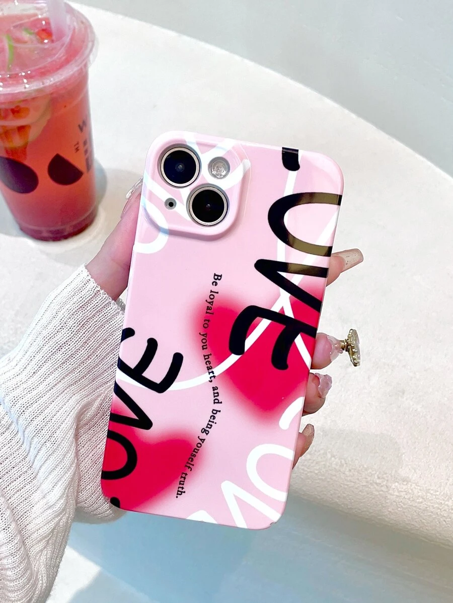 Letter Graphic Phone Case - Multicolor - View 1