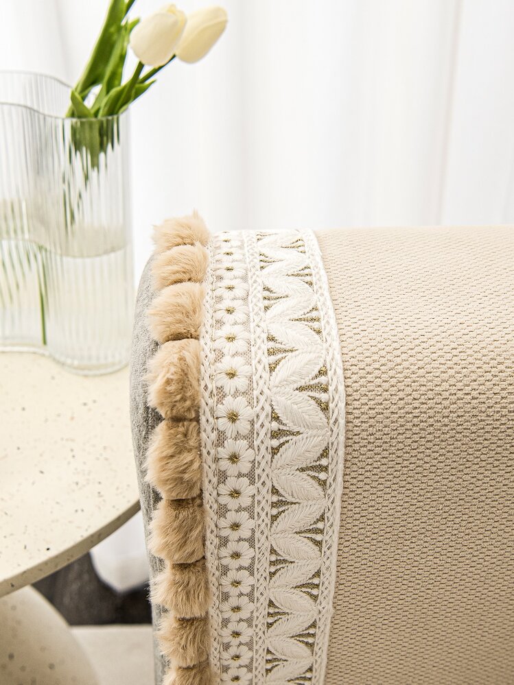 1pc Chenille Jacquard Craft Four-season Universal Sofa Cushion, Modern Simple Anti-scratch Anti-slip Sofa Towel, Pet Anti-dirt Living Room Sofa Cover For L-shaped Sofas And 1/2/3/4 Seater Sofas (sold Separately) - Beige - View 6