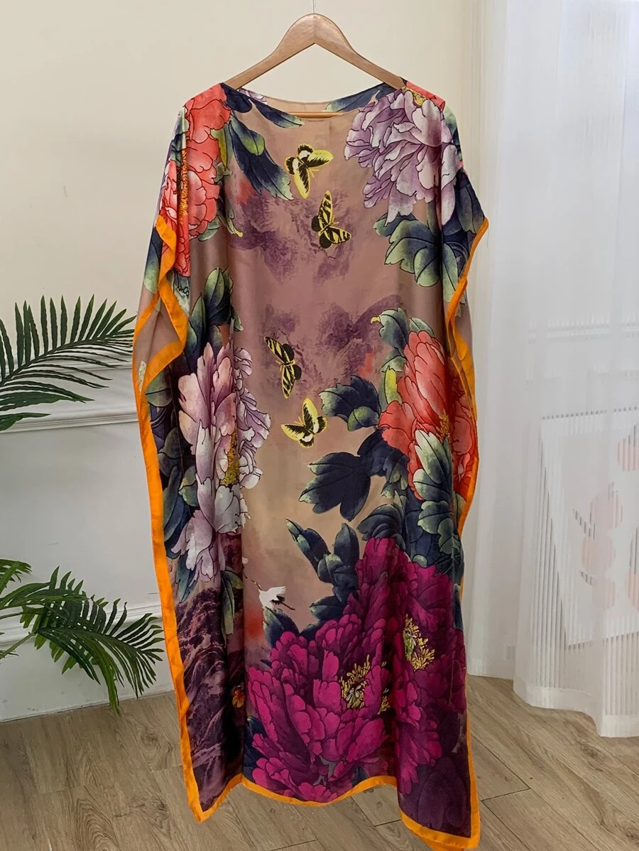 1pc Women's Printed Bikini Beach Cover-Up Shawl