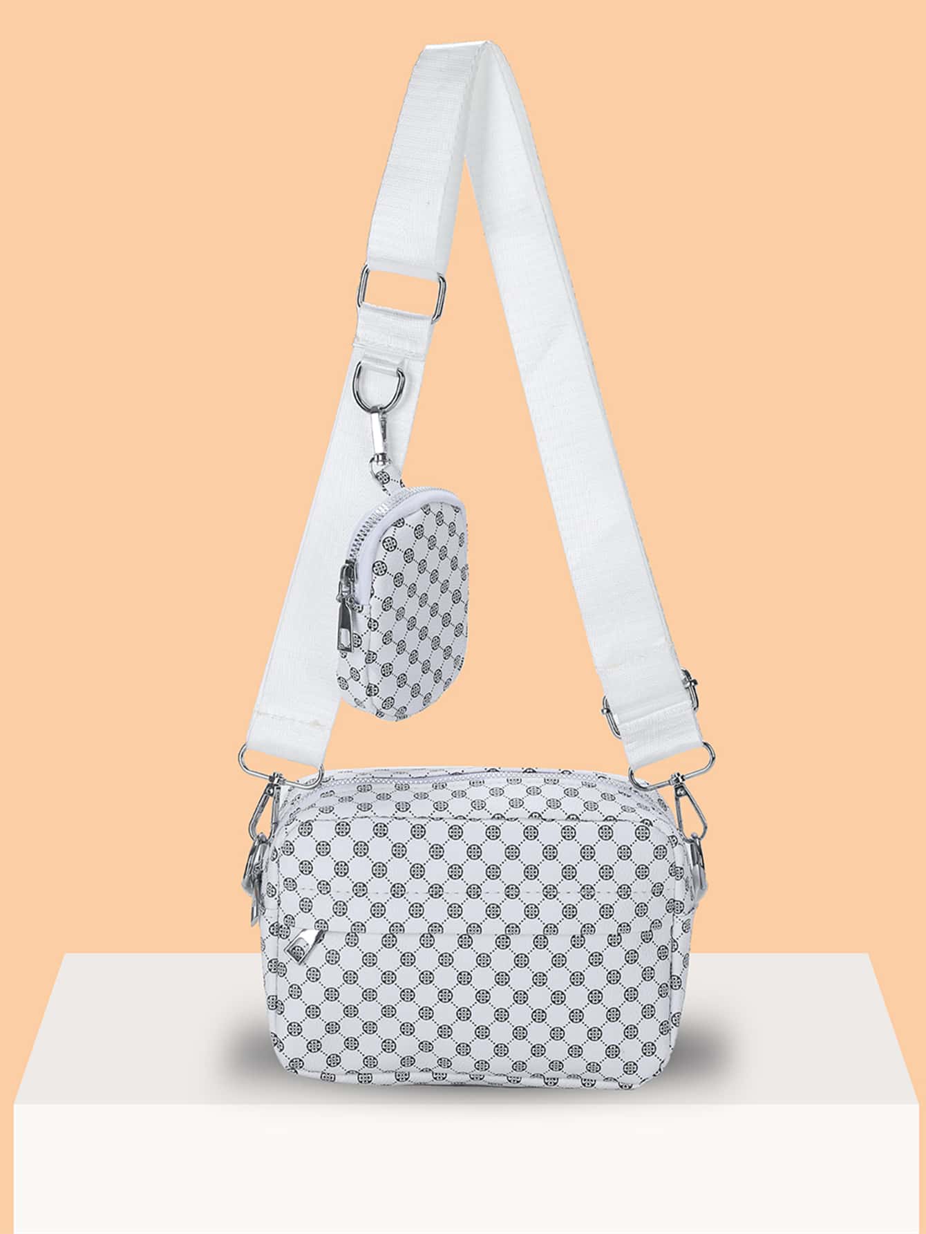 Bộ 2 Túi Đeo Chéo In Chữ, Cao Cấp Và Thời Trang, Túi Nhỏ Đeo Vai Và Đeo Chéo Cho Mẹ, Ví Tiền Xu, Túi Đeo Chéo Màu Trắng Túi Đeo Vai Túi Đeo Bên Túi Vuông Túi Kẻ Sọc Giáng Sinh Túi Mùa Đông Thời Trang Thường Ngày Lễ Tạ Ơn Kèm Ví Tiền Xu Mini Túi Đeo Chéo Mini Box Túi Đeo Chéo Đường Phố Thời Trang Mùa Thu Học Sinh Túi Đeo Hông Du Lịch Đa Năng Di Động Quà Tặng Túi Cổ Điển Ngày Lễ Tình Nhân Đồ Dùng Thiết Yếu Ngày Lễ Hình Dán Quà Tặng Ngày Lễ Tình Nhân Túi Quà Tặng Học Sinh Cổ Điển Gói - Đen và trắng - Xem 1