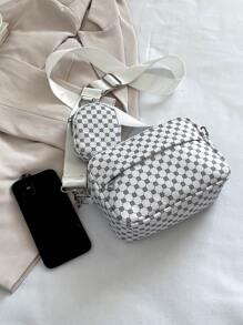 Bộ 2 Túi Đeo Chéo In Chữ, Cao Cấp Và Thời Trang, Túi Nhỏ Đeo Vai Và Đeo Chéo Cho Mẹ, Ví Tiền Xu, Túi Đeo Chéo Màu Trắng Túi Đeo Vai Túi Đeo Bên Túi Vuông Túi Kẻ Sọc Giáng Sinh Túi Mùa Đông Thời Trang Thường Ngày Lễ Tạ Ơn Kèm Ví Tiền Xu Mini Túi Đeo Chéo Mini Box Túi Đeo Chéo Đường Phố Thời Trang Mùa Thu Học Sinh Túi Đeo Hông Du Lịch Đa Năng Di Động Quà Tặng Túi Cổ Điển Ngày Lễ Tình Nhân Đồ Dùng Thiết Yếu Ngày Lễ Hình Dán Quà Tặng Ngày Lễ Tình Nhân Túi Quà Tặng Học Sinh Cổ Điển Gói - Đen và trắng - Xem 3