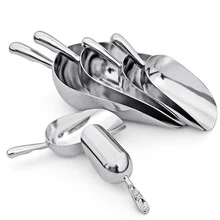 寵物食品勺，多功能不銹鋼冰鏟，豆類，食品鏟 - 銀色 - 查看 3