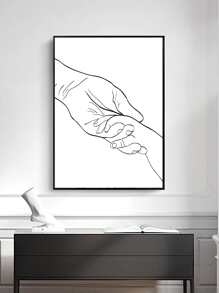 1入組手掌圖案,無框繪畫 - 黑與白 - 查看 1