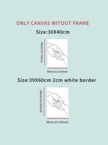 1入組手掌圖案,無框繪畫 - 黑與白 - 查看 5