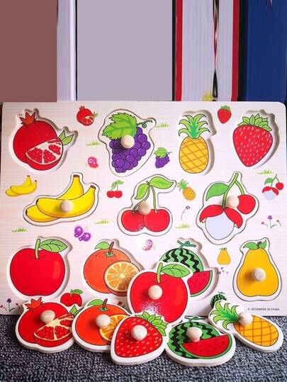 Christmas Decoration 1 Set Fruit Themed Handheld Puzzle Blocks,Kids Educational Toys 1 Year,Kid Puzzle,Children Educational Toy
