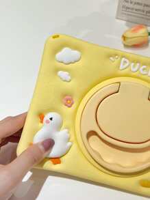 sosofi With Phone Charm Holder 1pc Cartoon Duck Pattern Pad Case Compatible With Samsung HUAWEI Honor