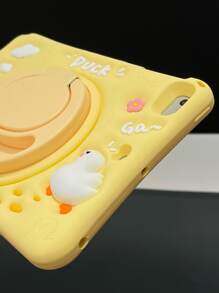 sosofi With Phone Charm Holder 1pc Cartoon Duck Pattern Pad Case Compatible With Samsung HUAWEI Honor
