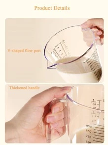 1入組廚房工具塑料透明量杯帶標記 - 無色 - 查看 4