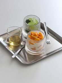 1pc/2pcs Home Simple Stainless Steel Serving Tray