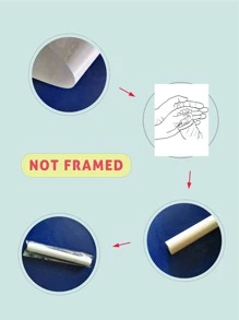 1入組手掌圖案無框畫 - 黑與白 - 查看 4