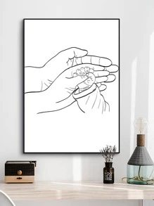 1入組手掌圖案無框畫 - 黑與白 - 查看 3