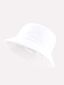 1 件装男士可折叠纯色太阳帽，可双面使用，适合日常使用和假日休闲 - 白色 - 查看 2