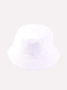 1 件装男士可折叠纯色太阳帽，可双面使用，适合日常使用和假日休闲 - 白色 - 查看 4