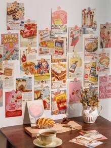 30 Sheets Ins Vintage Bread Old Newspapers Postcards Cute Photo Props Room Background Wall Diy Decorative Card
