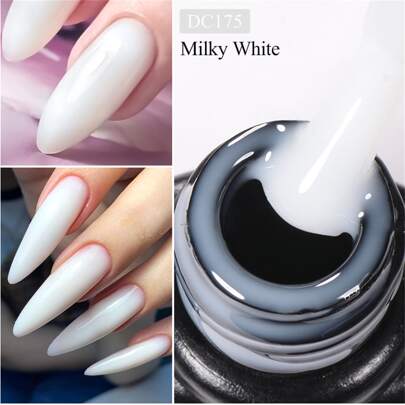 7ml Smalto gel per unghie di colore bianco latte, rapida estensione, costruisce gel duro, smalto semipermanente per estensione acrilica, vernice per arte di unghie
